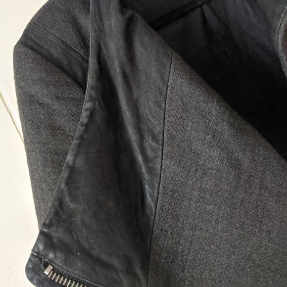 Helmut Lang Black Wool & Leather Moto Jacket M - Picture 6 of 13